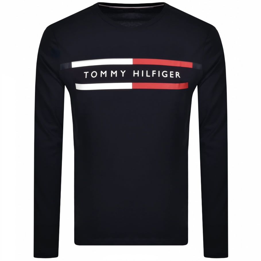 Alternative Image for ProductTommy Hilfiger Long Sleeve Logo T Shirt Navy1